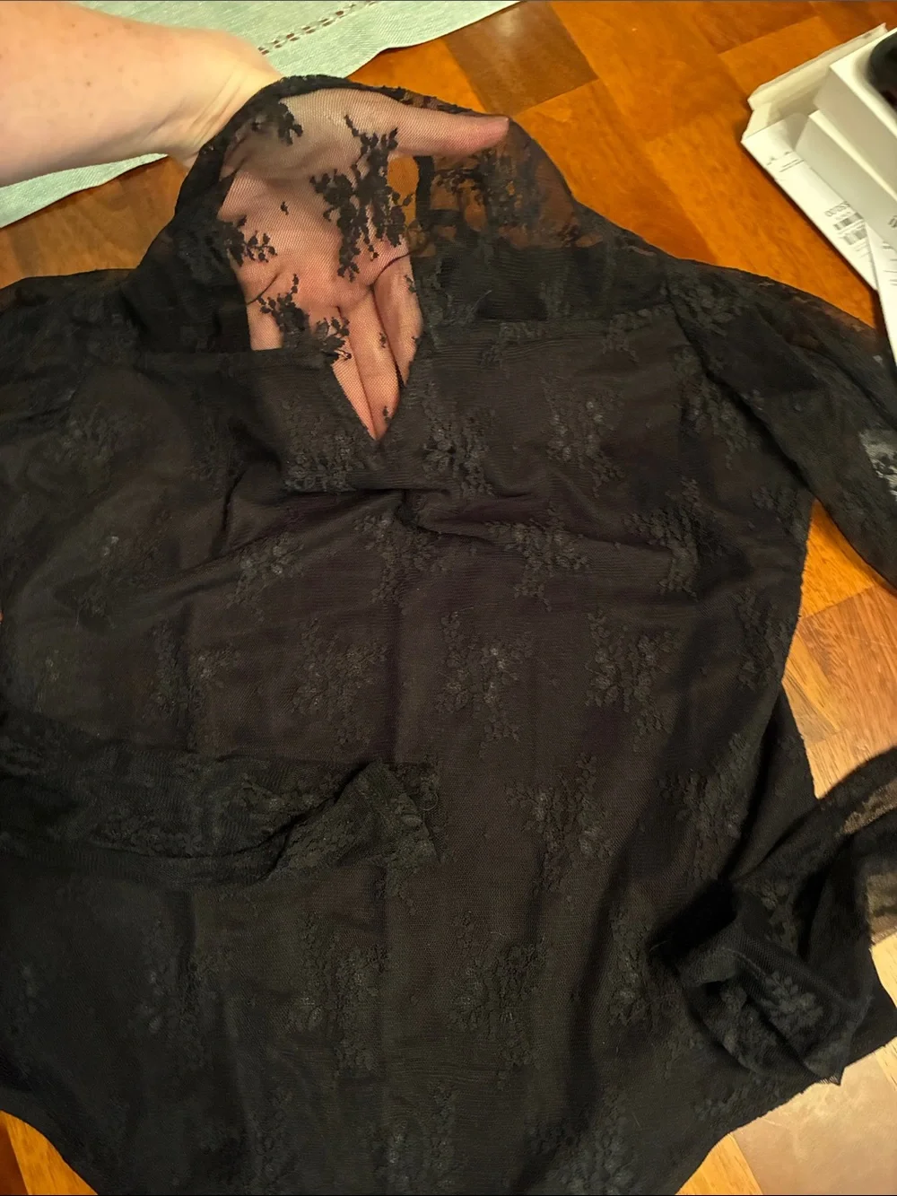 SO Black Lace Long-Sleeve Bodysuit - Picture 2 of 4